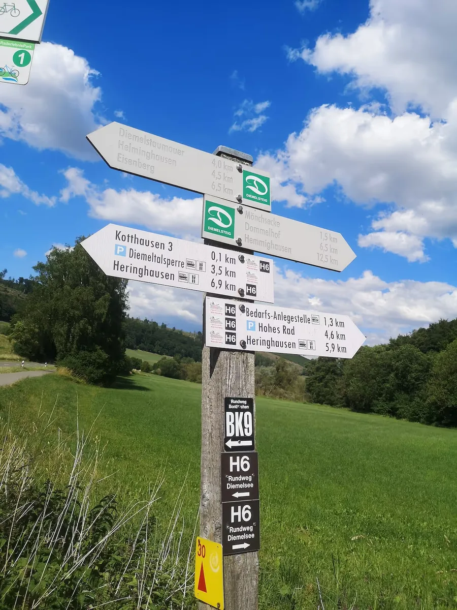 Wanderwegweiser im Naturpark Diemelsee